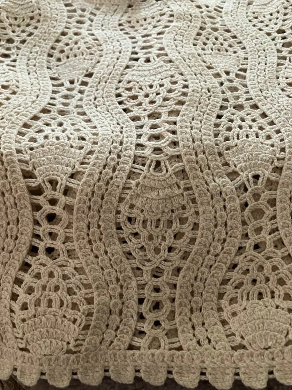JESSICA SIMPSON - Beige crochet cropped sweater - Medium - Picture 5 of 6